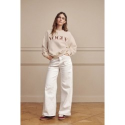 VOGUE Sweatshirt Creme mit Stickereien