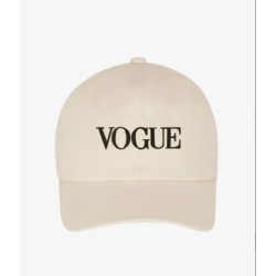 VOGUE Cap Creme mit Logo-Stickerei