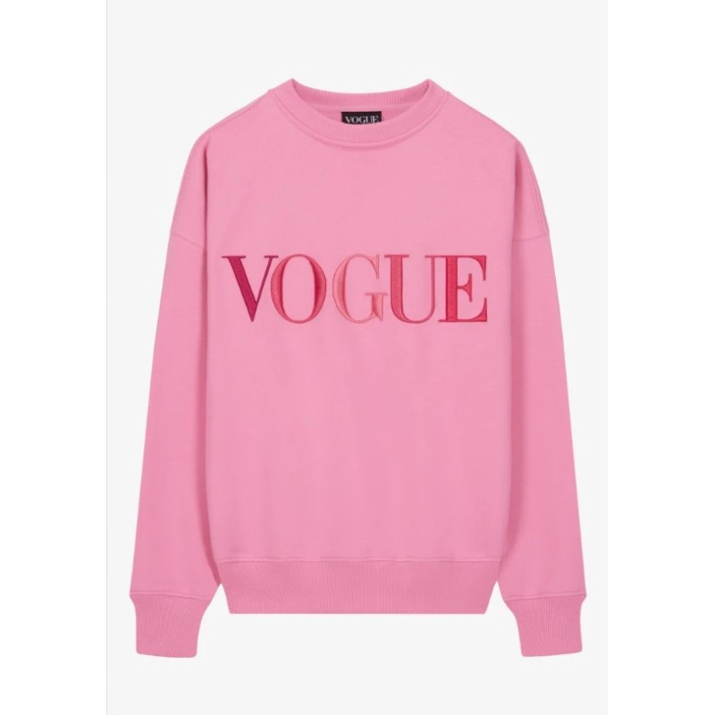 VOGUE Sweatshirt Pink mit bunter Logo-Stickerei