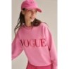 VOGUE Sweatshirt Pink mit bunter Logo-Stickerei