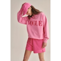 VOGUE Sweatshirt Pink mit bunter Logo-Stickerei