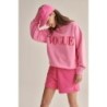 VOGUE Sweatshirt Pink mit bunter Logo-Stickerei