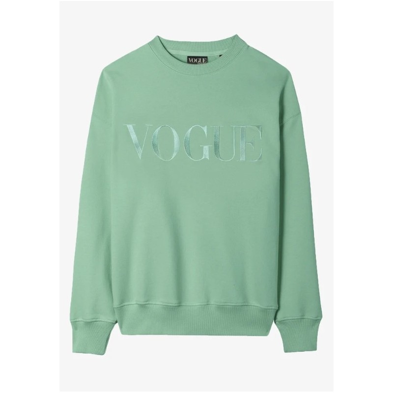 VOGUE Sweatshirt Grün mit Logo-Stickerei