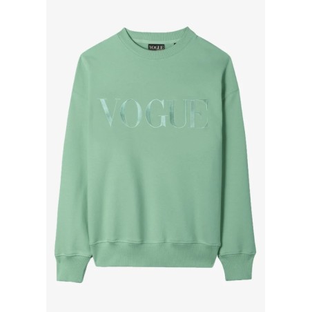 VOGUE Sweatshirt Grün mit Logo-Stickerei