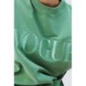 VOGUE Sweatshirt Grün mit Logo-Stickerei