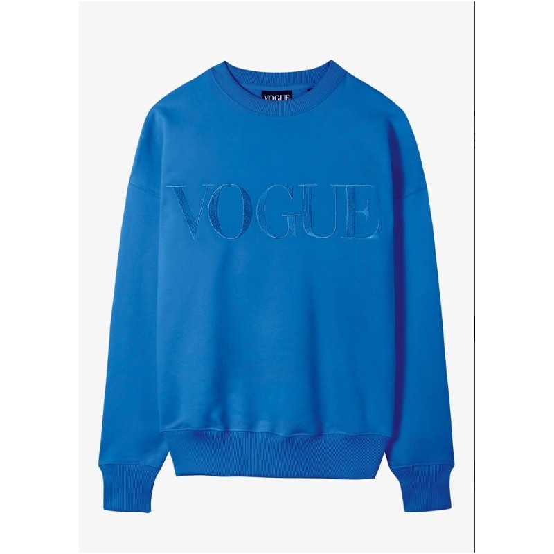 VOGUE Sweatshirt Royalblau mit Logo-Stickerei