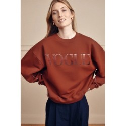 VOGUE Sweatshirt Rusty Red mit Stickereien