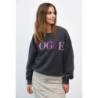 VOGUE Sweatshirt Tornado Grey mit bunter Logo-Stickerei