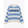 VOGUE Sweatshirt gestreift Sky Blue mit Logo-Stickerei