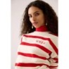 VOGUE Sweatshirt gestreift Rot mit Logo-Stickerei