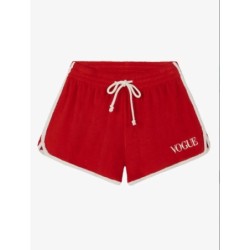 VOGUE Terry-Shorts Rot mit Logo-Stickerei