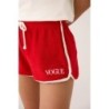 VOGUE Terry-Shorts Rot mit Logo-Stickerei