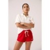 VOGUE Terry-Shorts Rot mit Logo-Stickerei