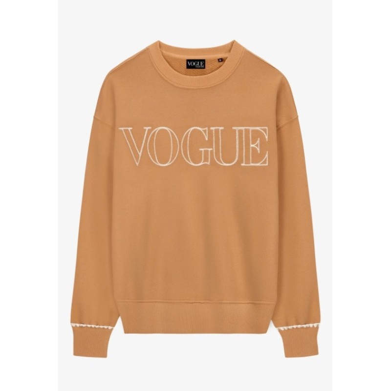 VOGUE Sweatshirt Camel mit Stickereien