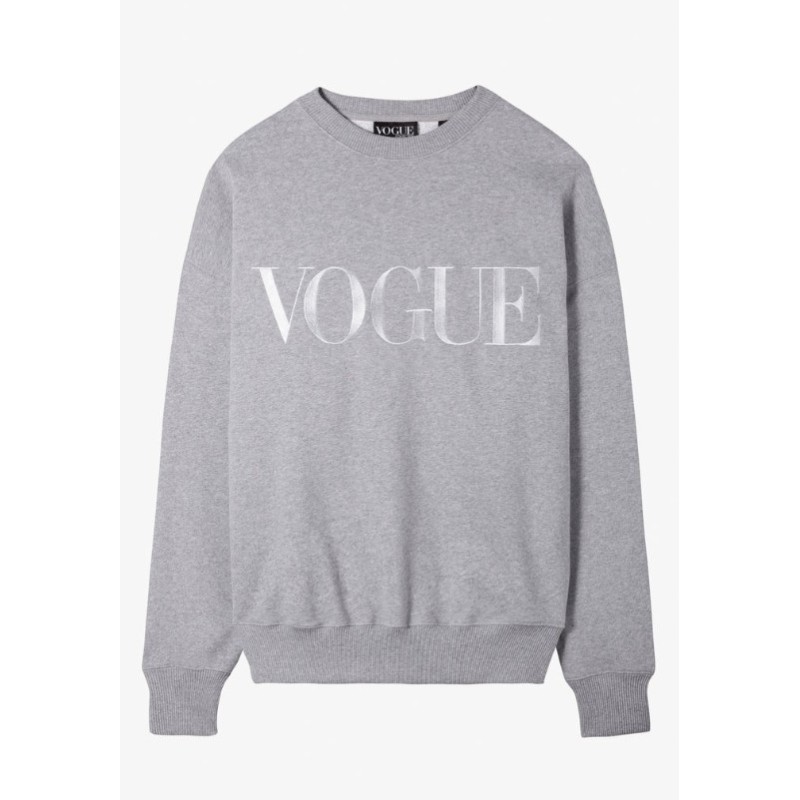 VOGUE Sweatshirt Grau mit Logo-Stickerei