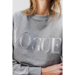 VOGUE Sweatshirt Grau mit Logo-Stickerei