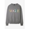 VOGUE Sweatshirt Grau mit bunter Logo-Stickerei