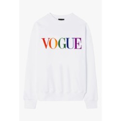 Weißes VOGUE Sweatshirt mit buntem Logo-Stick