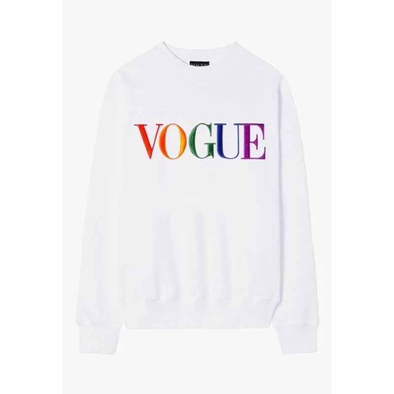 Weißes VOGUE Sweatshirt mit buntem Logo-Stick