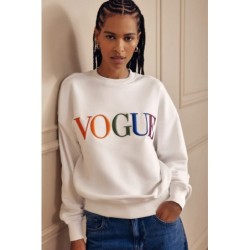 Weißes VOGUE Sweatshirt mit buntem Logo-Stick