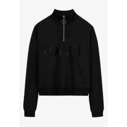 VOGUE Sweatshirt Halfzip Schwarz mit Logo-StickereiVOGUE Sweatshirt Halfzip Schwarz mit Logo-Stickerei