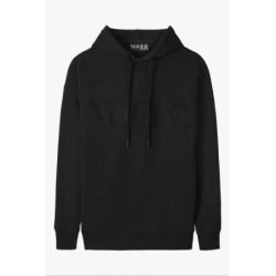 VOGUE Hoodie Schwarz mit tonaler Logo-Stickerei