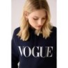 VOGUE Hoodie Navy mit Logo-Stickerei