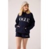 VOGUE Hoodie Navy mit Logo-Stickerei