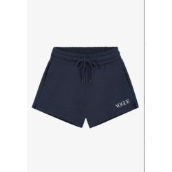 VOGUE Shorts Navy mit Logo-Stickerei