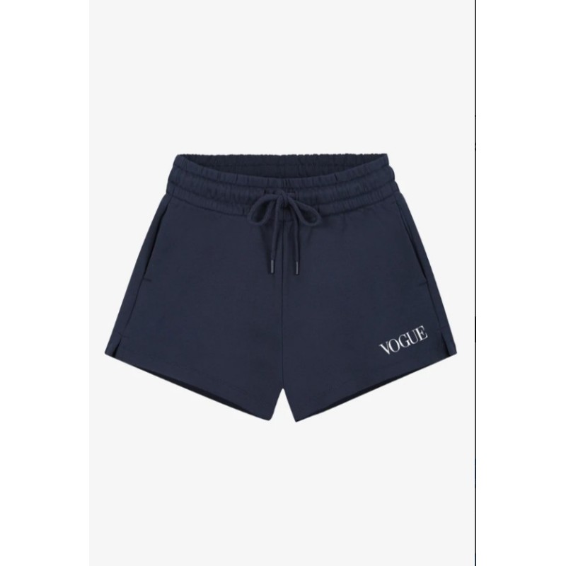 VOGUE Shorts Navy mit Logo-Stickerei