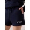 VOGUE Shorts Navy mit Logo-Stickerei