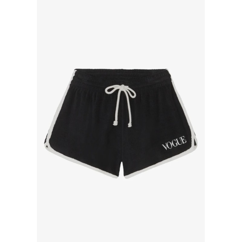 VOGUE Terry-Shorts Schwarz mit Logo-Stickerei