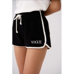 VOGUE Terry-Shorts Schwarz mit Logo-Stickerei