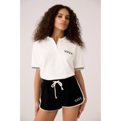 VOGUE Terry-Shorts Schwarz mit Logo-Stickerei