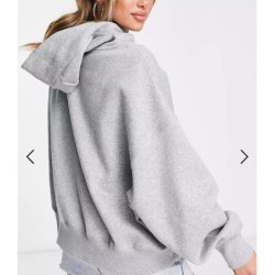 Nike – Super-Oversize-Kapuzenpullover Grau & Segelweiß