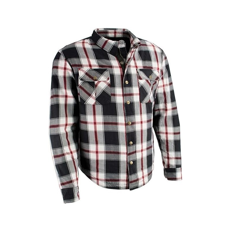 Milwaukee Leder Plaid CE Herren Armored Flanell Biker Shirt