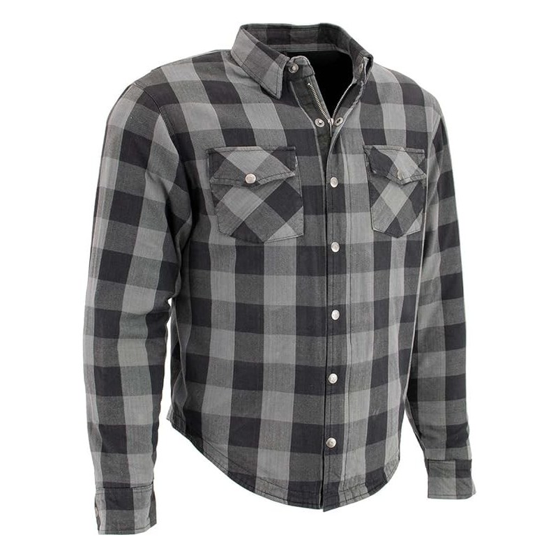 Milwaukee Leder MPM1630 Herren Plaid Flanell Biker Shirt