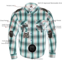 Milwaukee Leder MPM1630 Herren Plaid Flanell Biker Shirt