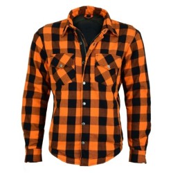 BGA Flow Flanell Motorrad Shirt Orange/Schwarz