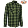 BGA Boston HD Flanell Motorrad Shirt Army Grün/Schwarz