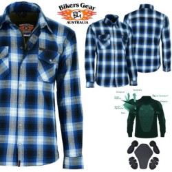 BGA Timber HD Motorrad Shirt,Schutz Shirts Blau/Weiß