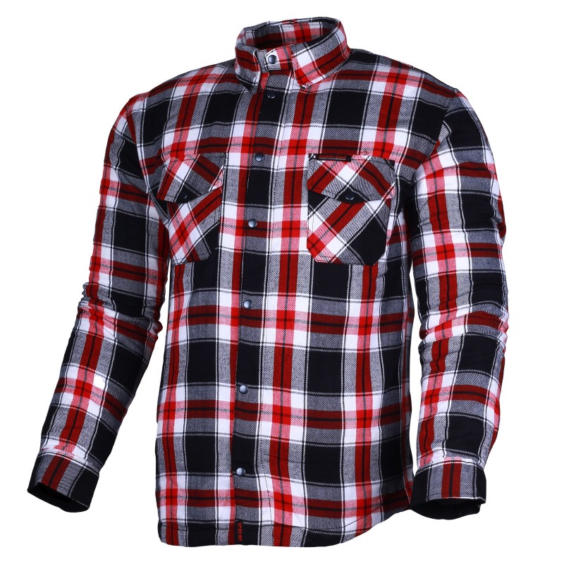 BGA Timber HD Motorrad Shirt Rot/Weiß/Schwarz