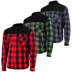 Bikers Gear CE Rifster Armee Kevlar Gefüttert Flanell Motorrad Shirts