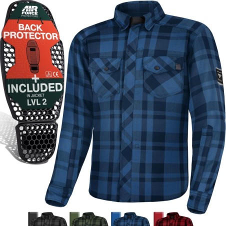 SHIMA RENEGADE MEN 2 Motorrad Shirt für Männer mit Armored Plaid Shirt