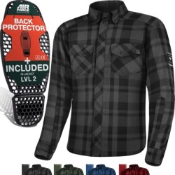 SHIMA RENEGADE MEN 2 Motorrad Shirt für Männer mit Armored Plaid Schwarz