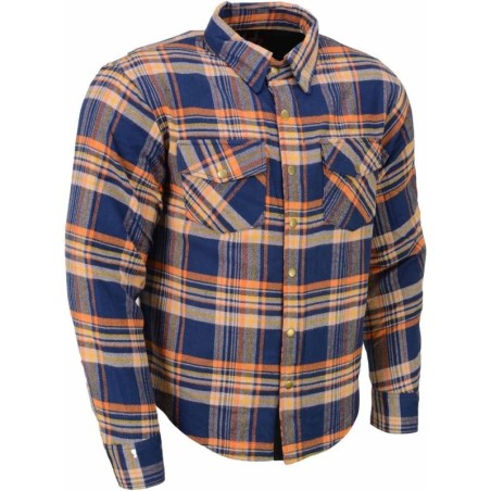 Milwaukee Leder MPM1656 Blau und Orange Motorrad Rüstung Shirt