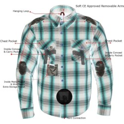 Milwaukee Leder MPM1641 Herren Plaid Flanell Motorrad Shirts