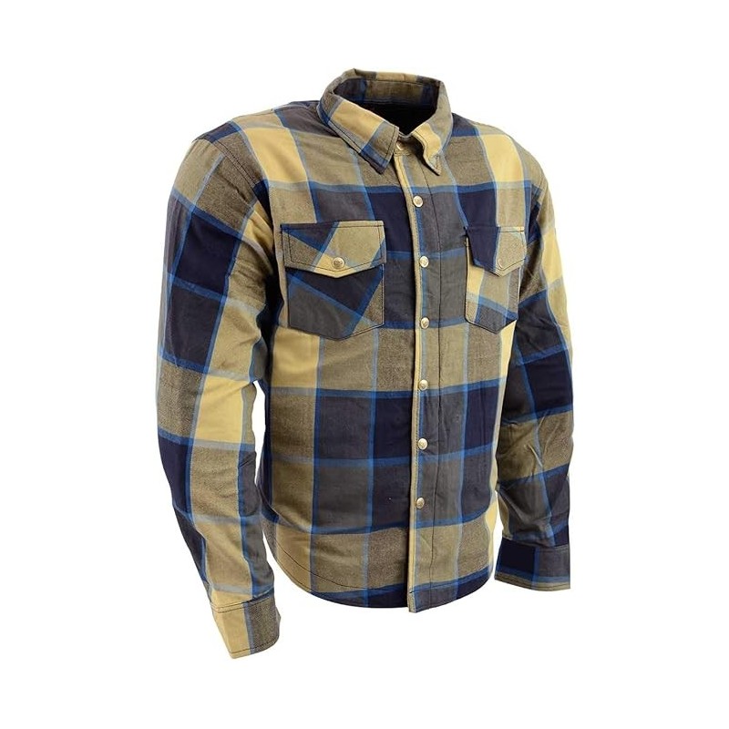 Milwaukee Leder MPM1639 Plaid Flanell gepanzertes Motorrad Shirt