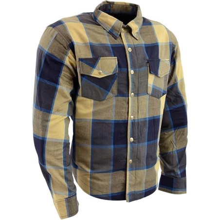 Milwaukee Leder MPM1639 Plaid Flanell gepanzertes Motorrad Shirt