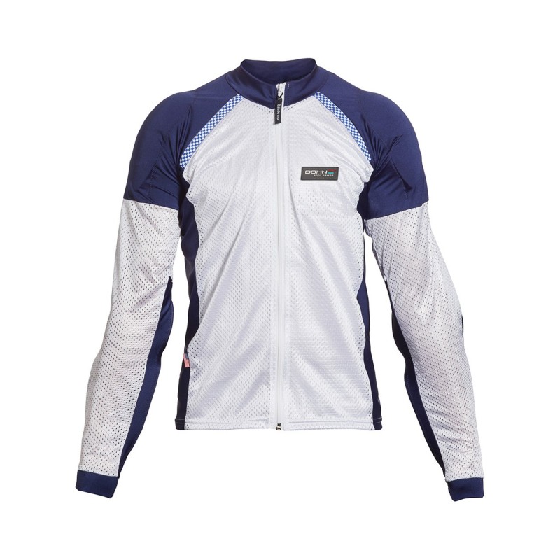 Airtex™ ,Summer Mesh Armored Motorradshirt – Blau und Weiß